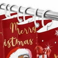 thumbnail image 5 of Black Santa Claus Merry Christmas Shower Curtain, 36" x 72", Xmas Snowflake Red Waterproof Bathroom Curtain Washable Shower Curtain Set with 12 Hooks, 5 of 6