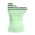 thumbnail image 3 of FRSASU Tank Tops for Women Summer Striped Sleeveless Tee Loose Casual Crewneck Beach Vacation Clothes Green-A, 3 of 6