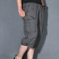 thumbnail image 4 of TMOYZQ Men's Capri Cargo Shorts Lightweight Quick Dry Below Knee Length 3/4 Capri Pants Outdoor Hiking Athletic Running Cropped Pants with Multi Pockets, Big & Tall Sizes, 4 of 5