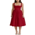 thumbnail image 1 of Robe Midi Sans Manches d'Été pour Femmes, Couleur Unie, Taille Haute, 1 of 5