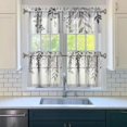 thumbnail image 3 of Grey Plant Leaves Kitchen Curtains and Valances Set-3 Piece Kitchen Curtains Sets with Valance for Windows Rod Pocket Machine Washable Kitchen Decor(54"x18"+2x27.5"x24"), 3 of 5
