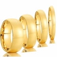 thumbnail image 4 of Matching Tungsten Rings Polished Gold-plated Tungsten Carbide Rings Minimalist, 4 of 6