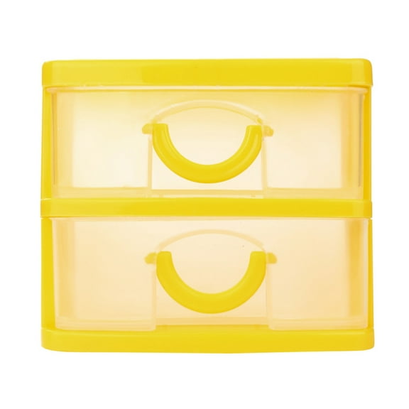 Pedty Multi-Layer Storage Box Small Drawer Type Yellow S (Yellow Two Layers), Storage Case, Home Textile Storage, 1 2-Layer Storage Box