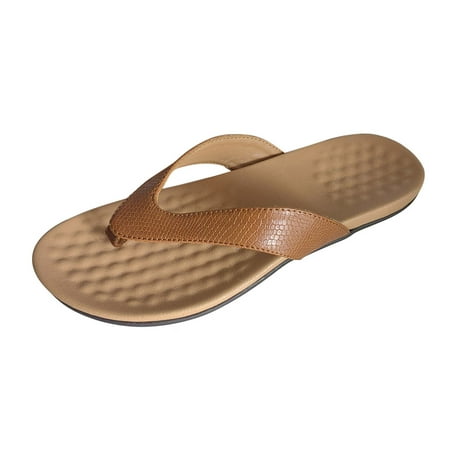 

Sandals Women Ladies Fashion Solid Color Leather Clip Toe Flat Comfortable Casual Herringbone Slippers Wedge Sandals for Women Pu Brown 37
