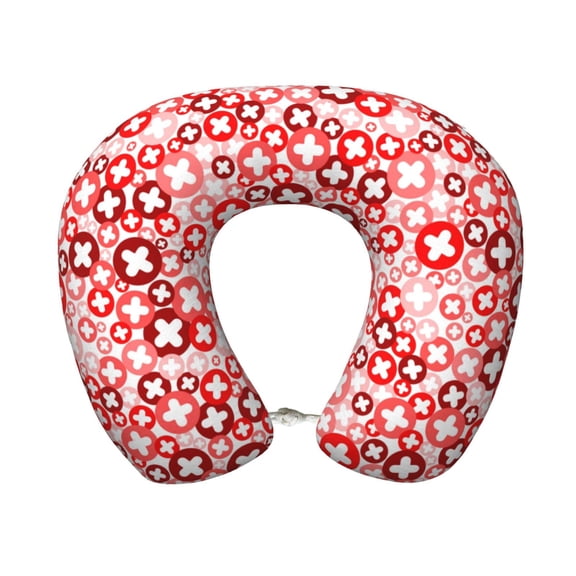 Disketp Plus Cross Travel Pillow Memory Foam Neck Pillow Support Pillow for Camping, Sleeping Rest Cushion Airplane Pillow