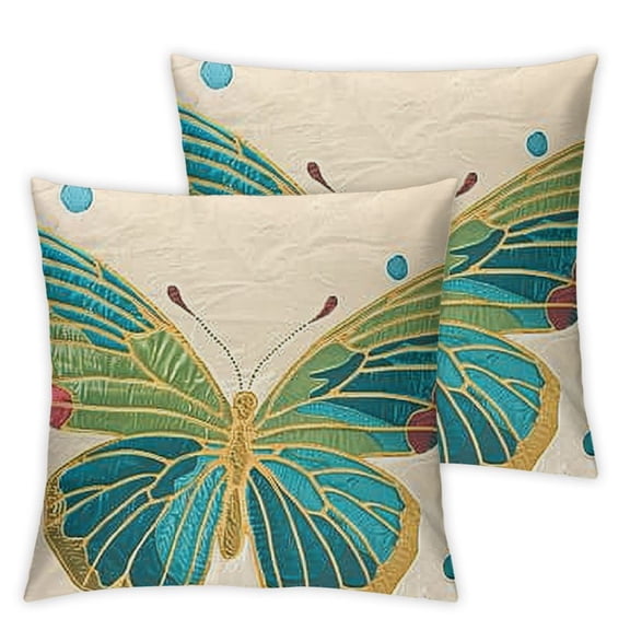 BANET Set of 2 Embroidered Decorative Throw Pillow Covers Square Pillowcases for Sofa Farmhouse Decor (Big ) 12x12in