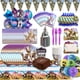 thumbnail image 1 of Decoración de fiesta de cumpleaños, suministros para eventos temáticos de Fortnites de dibujos animados, juego de pajitas de plástico, plato, servilleta, globos, pegatinas, adorno para pastel, 1 of 1