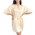 thumbnail image 2 of SELONE Bridesmaid Robes for Wedding Day Yellow Short Length Lightweight Solid 3/4 Sleeve Pajamas S, 2 of 5