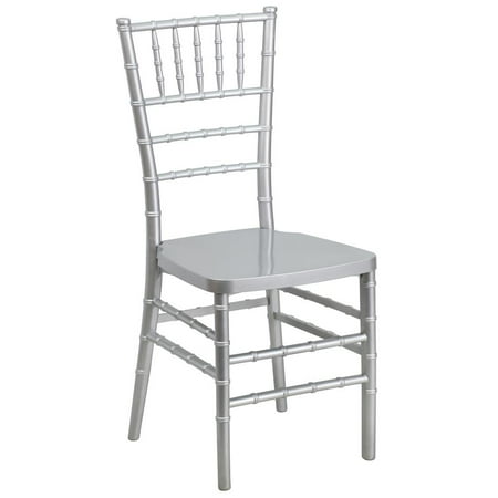 Silver Monochrome Resin - Silver Resin Stacking Chiavari Chair