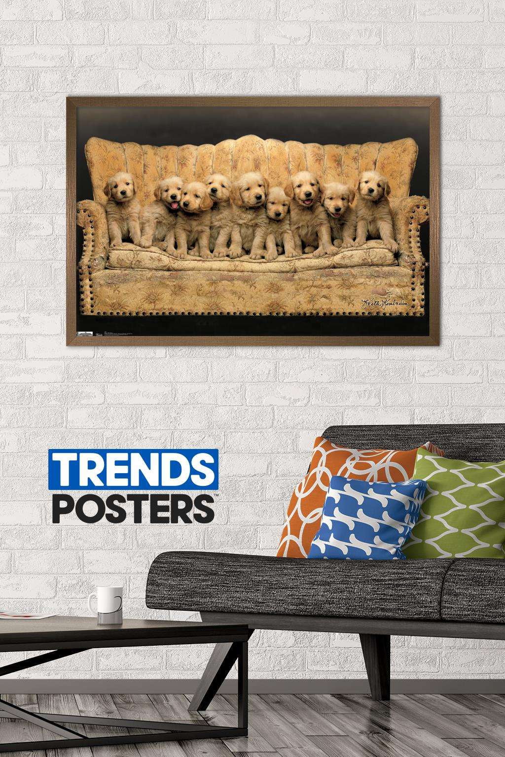 Keith Kimberlin - Puppies - Couch Wall Poster, 22.375" x 34", Framed