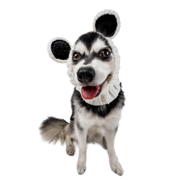 Zoo Snoods Panda Costume - Warm Knit Dog Snood Ear Wrap for Pets, Warm Neck Ear Cover Protection (Medium)