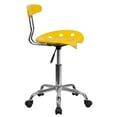 thumbnail image 3 of Vibrant Yellow and Chrome Swivel Task Chair with Tractor Seat, 3 of 9