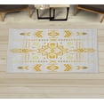 thumbnail image 1 of Geometric Decorative Rug, Tribal Hand Drawn Vintage Aztec Background in Vector Illustration Print, Quality Carpet for Bedroom Dorm and Living Room, 6 Sizes, Mustard White, by Ambesonne, 1 of 1