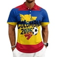 thumbnail image 4 of 2026 Soccer Cup Jersey for Men, Polo Collar Short Sleeve Country Flag & Ball Graphic Top - Moisture-Wicking Fan Tee for Stadium & Daily Outings Orange S, 4 of 5