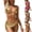 Gray, variant on JSGEK Ladies Bikini Bathing Suit Backless Pleated UV Protection For Summer Swimming Activities Premium Premium Blue M