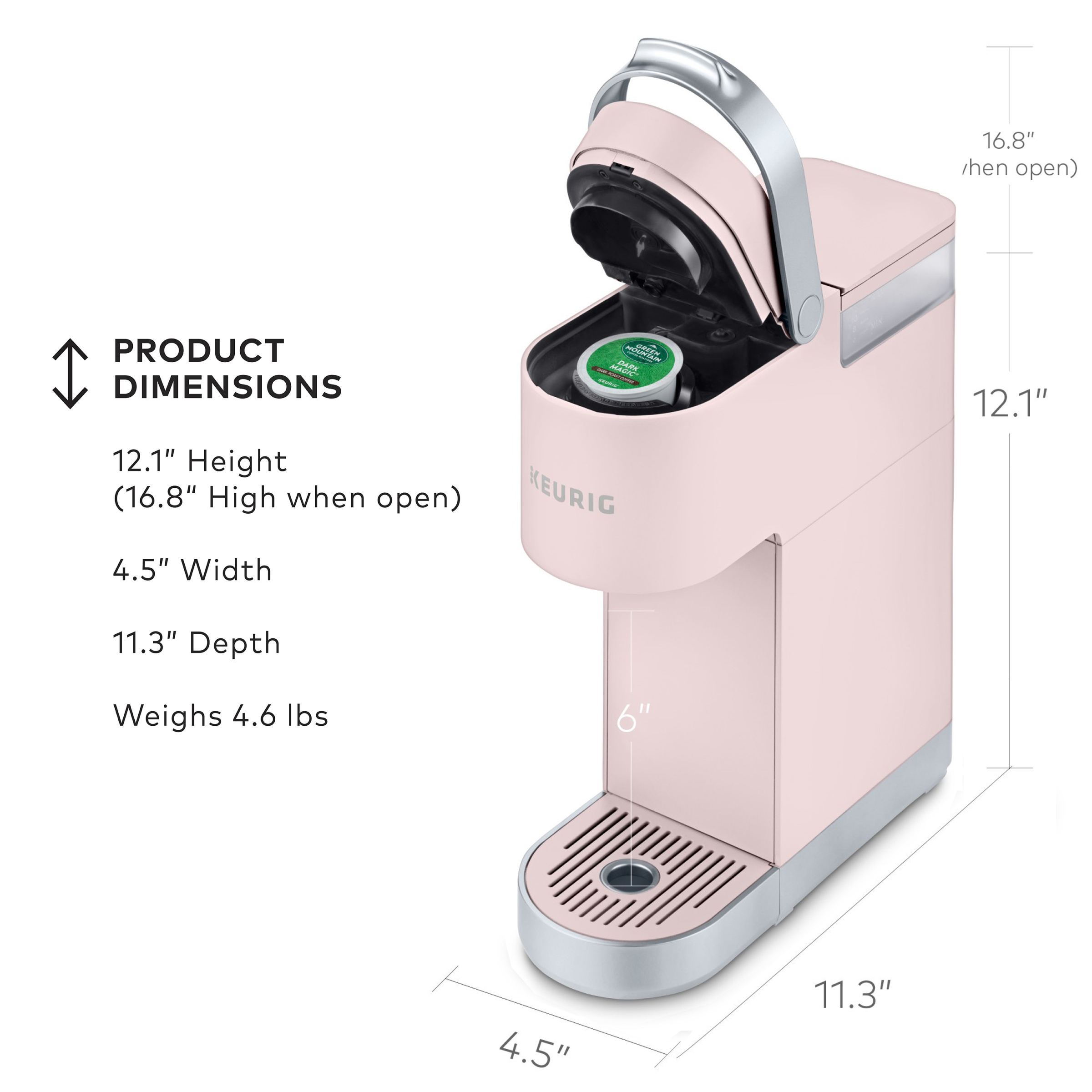 Keurig K-Mini Plus Single-Serve Coffee Maker, Dusty Rose photo 8