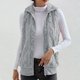 thumbnail image 1 of Puntoco Chaqueta de color liso con bolsillo para mujer, abrigo holgado con solapa sin mangas de felpa Puntoco Puntoco-893, 1 of 7