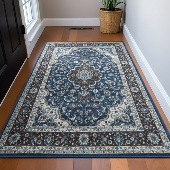 Well Woven Kings Court Gene Traditional Medallion Persian Blue 3'3" x 4'7" Area Rug