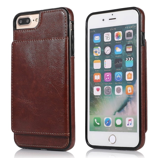 Funda de piel sintética con tarjetero para iPhone 7 Plus y 8 Plus