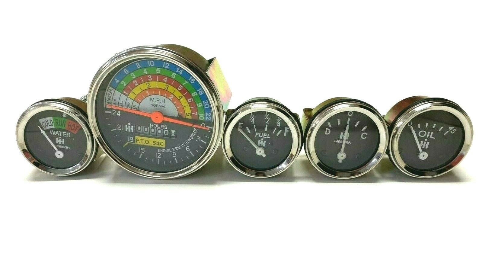 Farmall IH Tractor Gauge Kit - Tachometer, Fuel, Amp & Oil Pressure Gauges For 460 & 560