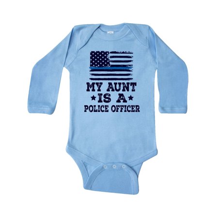 

Inktastic Aunt Is A Police Officer Law Enforcement Gift Baby Boy or Baby Girl Long Sleeve Bodysuit