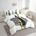 thumbnail image 3 of Erosebridal Gray White Ombre Bedding Sets Twin Size,Modern Minimalism Art Comforter Sets with Sheets,Oil Painting Style Bed in a Bag Twin Size,Lightweight Bedroom Decor Reversible,7-Piece, 3 of 7
