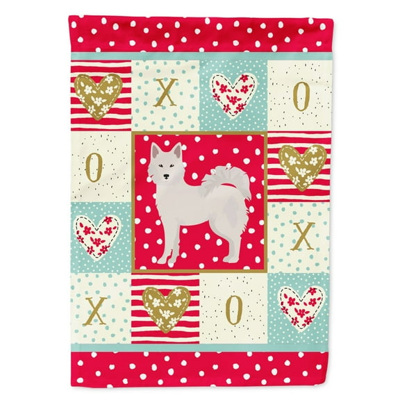 Carolines Treasures CK5826GF Danish Spitz Love Flag Garden Size Small multicolor