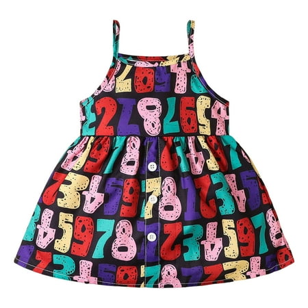 

ZRBYWB Toddler Girls Dress Sleeveless Print Princess Dress Dance Party Dresses Clothes Baby Girl Clothes