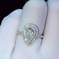 thumbnail image 5 of 4Ct Pear Cut Lab Created Diamond Wedding Engagement Ring 14K White Gold Plated, 5 of 5