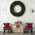 thumbnail image 7 of Nearly Natural Large Christmas PVC Flocked Clear Prelit LED Corded Wreath, 60" (Green), 7 of 7