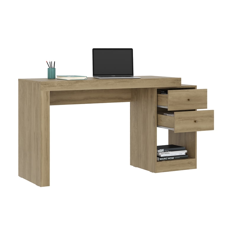 Techni Mobili Cassa Expandable Home Office Desk, Pine RTA-988D-PN