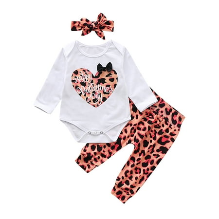 

Dewadbow Newborn Baby Girl Kids Clothes Long Sleeve Romper Tops Skirt Pants