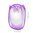 thumbnail image 2 of Shisuyan Foldable Up Easy Open Mesh Laundry Clothes Hamper Basket for College Dorm (Purple), 2 of 8