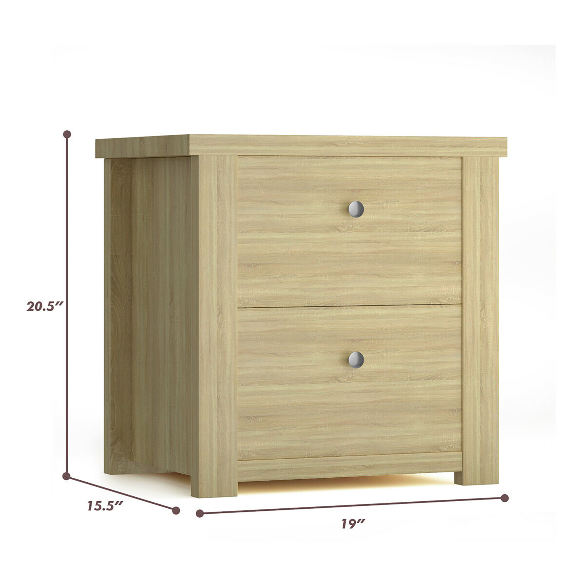 Costway 2 Tiers Nightstand W 2 Sliding Drawers Bedroom Walmart Com Walmart Com