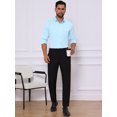 thumbnail image 2 of DARING DIVA Men's Point Collar Button Long Sleeve Business Shirts 2XL Light Blue, 2 of 7