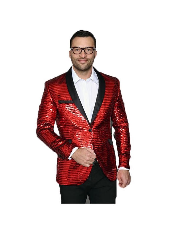 Men's Shiny Sequin Paisley Blazer Dinner Jacket Slim Fit Shark Skin By Alberto nardoni Brand Designer