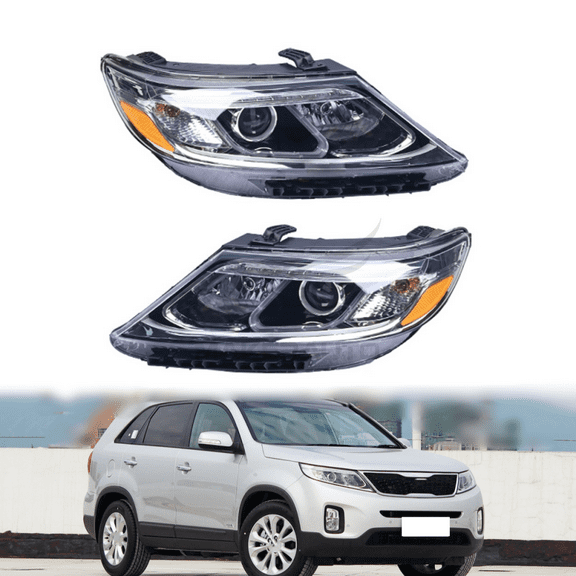 2 Halogen Headlight For 2014 2015 Kia Sorrento EX SX LED Replacement