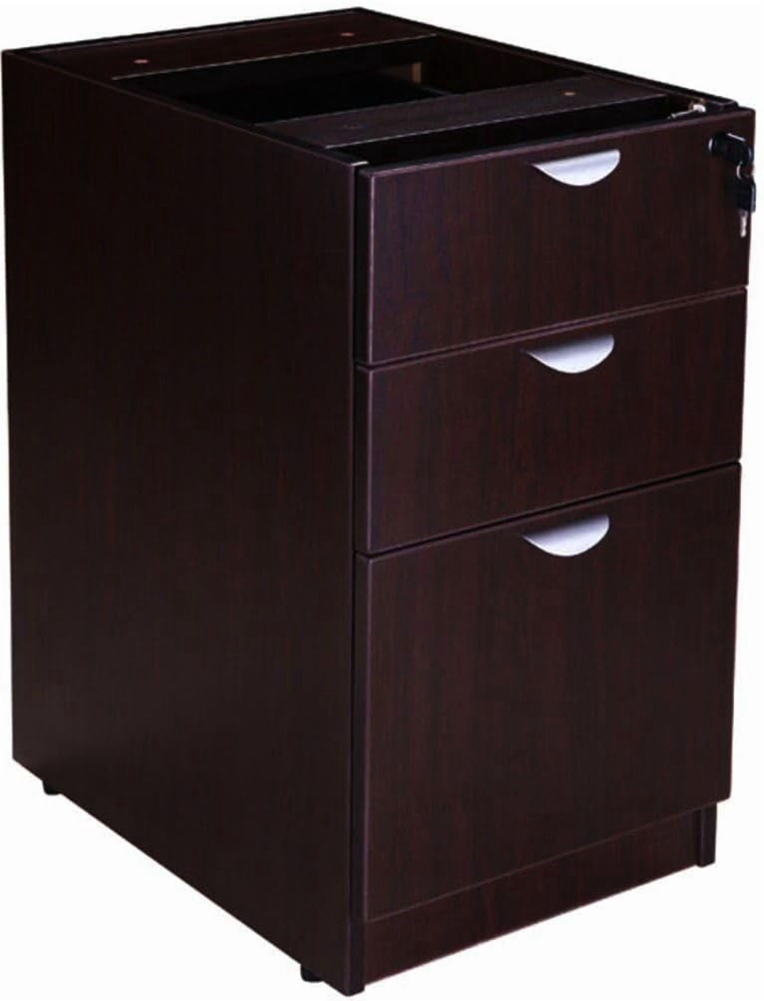 Boss Office Products L-Shape Desk with 2 Pedestals in Mocha