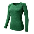 thumbnail image 1 of EIMELI T-Shirt de Compression Sport à Manches Longues pour Femmes Séchage Rapide Gym Yoga Course Vert TG, 1 of 2