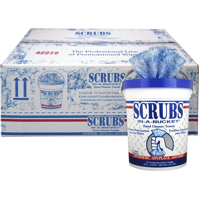 Toallas limpiadoras de manos y exfoliantes ITW42272CT, 72 toallas, color azul