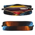 thumbnail image 2 of Disketp Red And Blue Fire Skull Warrior Estuche de Lápices de Cuero con Cierre, Estuche Compacto para Papelería, Bolígrafos y Accesorios Pequeños, 2 of 7
