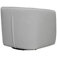 thumbnail image 4 of Maklaine Modern Genuine Leather Swivel Barrel Chair in Dove Gray, 4 of 7