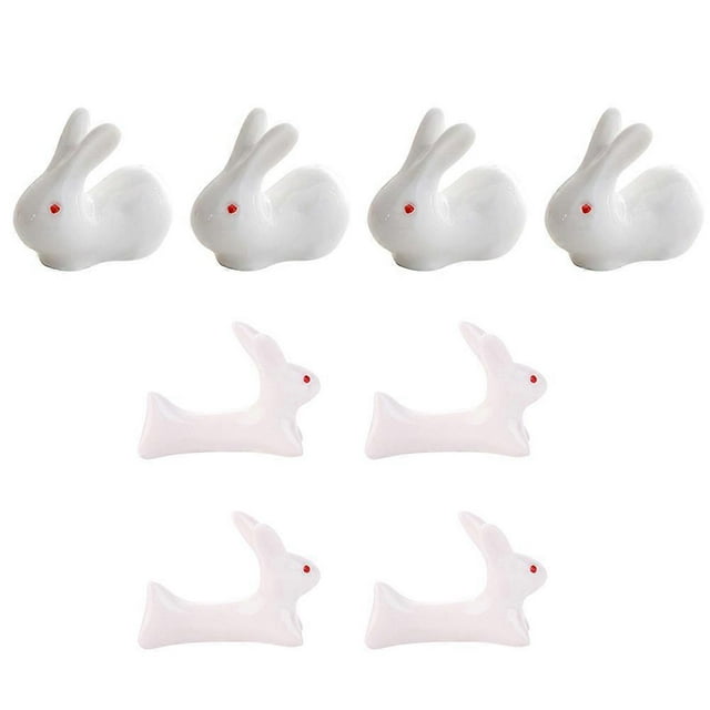 Ceramic Chopstick Stand Rabbit Shape Keep Clean Festive Decor 4.5X4X2cm 8Pcs Housewarming Gift