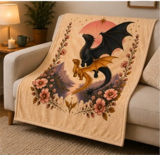 ROYAL PLUSH RASCHEL 50X60 THROW FOURTH WING - FAITHFUL FRIENDS