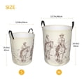 thumbnail image 3 of Balery Cowboys Riding Horses In Desert Cesta de ropa redonda con asas, impermeable, independiente, para ropa, juguetes, dormitorio y familia-Small, 3 of 6