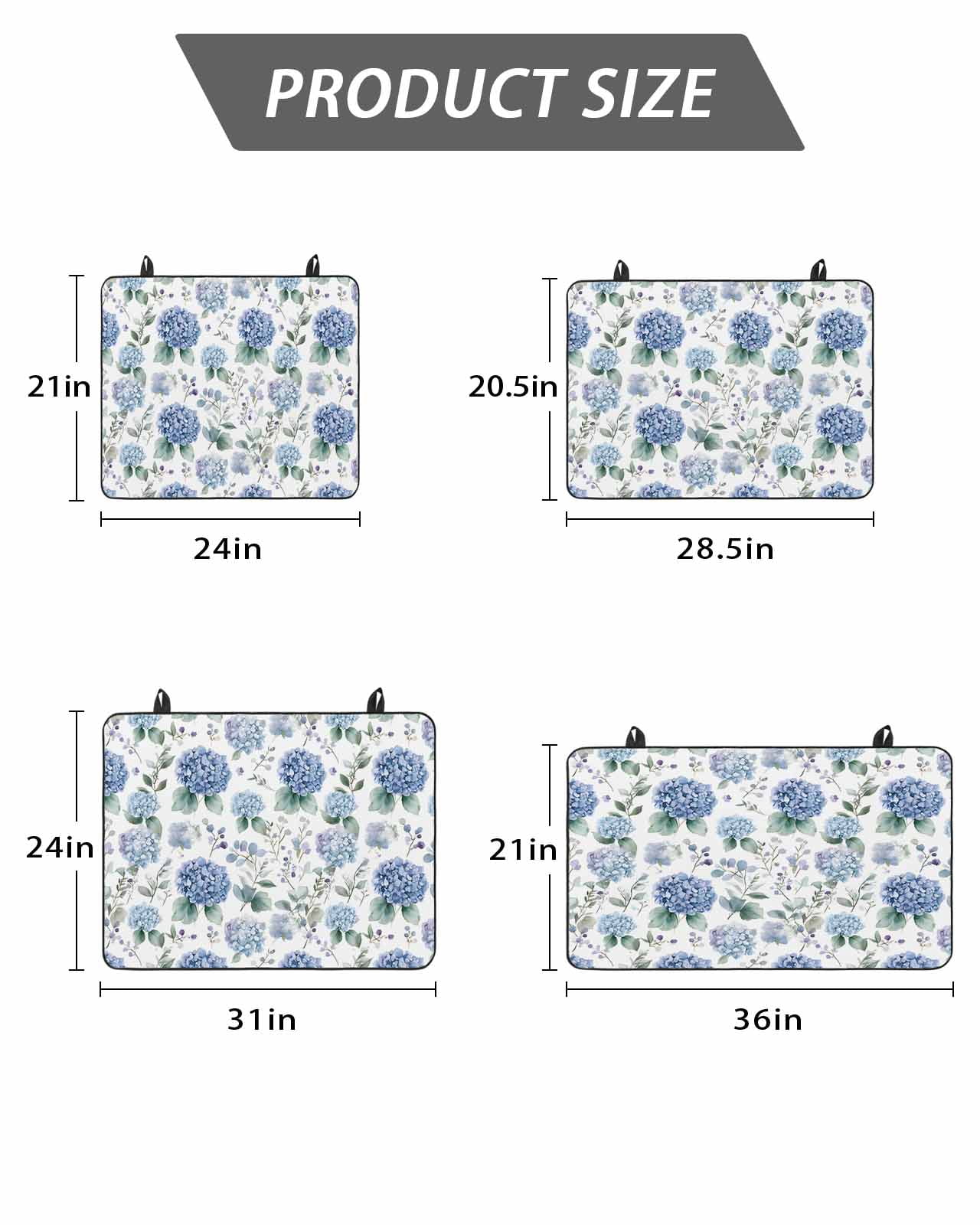 Stove Top Covers for Electric Stove, Blue Spring Floral Glass Stovetop Cover Protector, Watercolor Botanical Elegant Induction Cooktop Protector Oven Mat for Kitchen Countertop 24"x21"