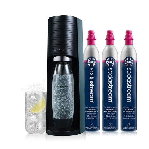 Máquina para hacer agua con gas SodaStream Terra Black con 3 paquetes de CO2