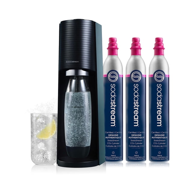 Máquina para hacer agua con gas SodaStream Terra Black con 3 paquetes de CO2