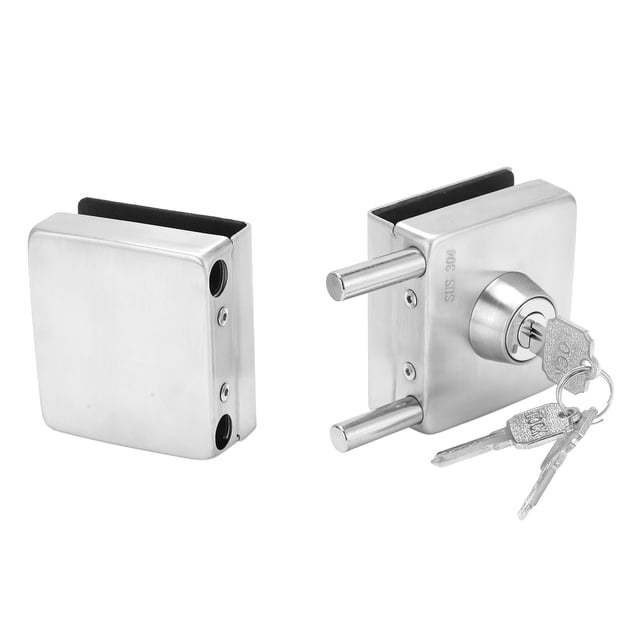 Cerradura De Puerta Corrediza De Empuje, Acero Inoxidable, Resistente, Duradera, Resistente A La Corrosión, Cerradura De Puerta De Vidrio, Antioxidante Para Trabajador Para Puerta