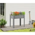 thumbnail image 6 of Raised Garden Bed with Legs, 48x24x30'', Outdoor Wood Elevated Planter Box, Grey Cedar, Thick Legs, w/Liner, 6 of 18